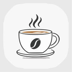 Obraz premium Minimal Monoline Espresso Shot Logo Icon – Black & White Vector Coffee Brand Mark
