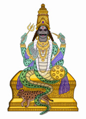 Obraz premium hand drawn digital art of lord rahuin indian astrology
