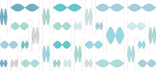 Abstract pattern of blue and green shapes