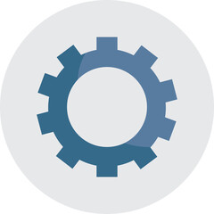 A Blue Gray Gear Symbol With A Transparent Background Represents Mechanical Engineering And Precision Work In Industry Settings