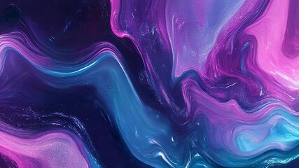 Abstract fluid flowing design showing blue and purple colors - Powered by Adobe
