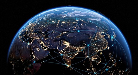 Global Network Connections Illuminating the Earth