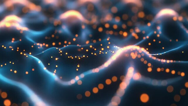 Digital data flowing through abstract network connection wave