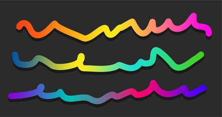 Abstract Background with Color Line. Vector Pattern with Gradient rainbow Shape. Curve Geometric Design Element.