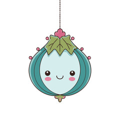 Cute Christmas Ornament with a Smiling Face.