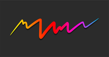 Abstract Background with Color Line. Vector Pattern with Gradient rainbow Shape. Curve Geometric Design Element.