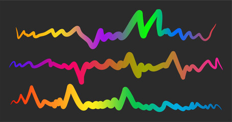 Abstract Background with Color Line. Vector Pattern with Gradient rainbow Shape. Curve Geometric Design Element.