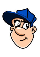 Illustration of a man with baseball cap