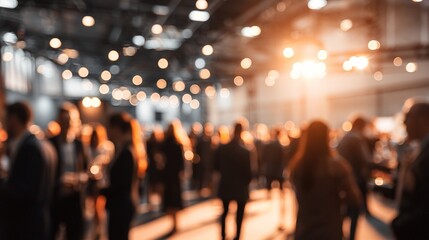 Corporate Event Networking - People networking at a business event, background blurred to showcase interactions. High quality