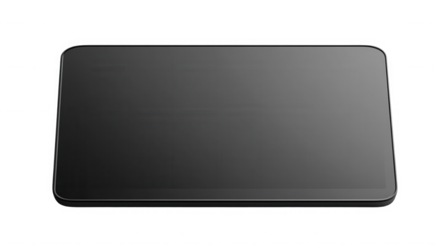 Black wireless charger for smartphone isolated on transparent background