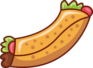 Delicious Mexican Tacos Vector – Traditional Fast Food Illustration in Flat Design