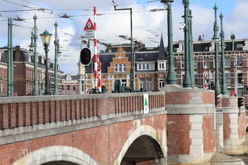 Nieuwe Amstelbrug Bridge in Amsterdam, Netherlands