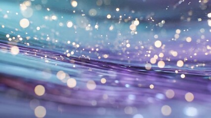 Abstract purple blue fluid wave with sparkling light bokeh - Powered by Adobe