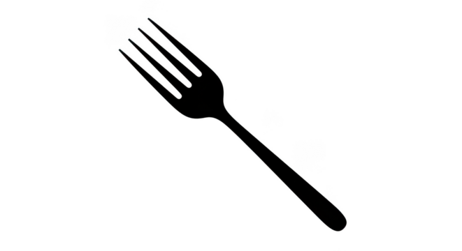 Minimalist Fork Outline On Black Background