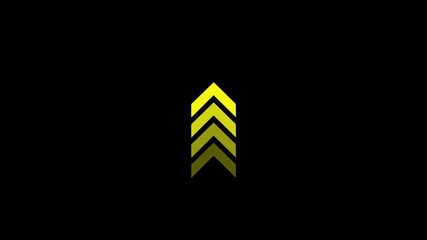 Seamless looping upward directional arrow animation for visual presentations and graphics