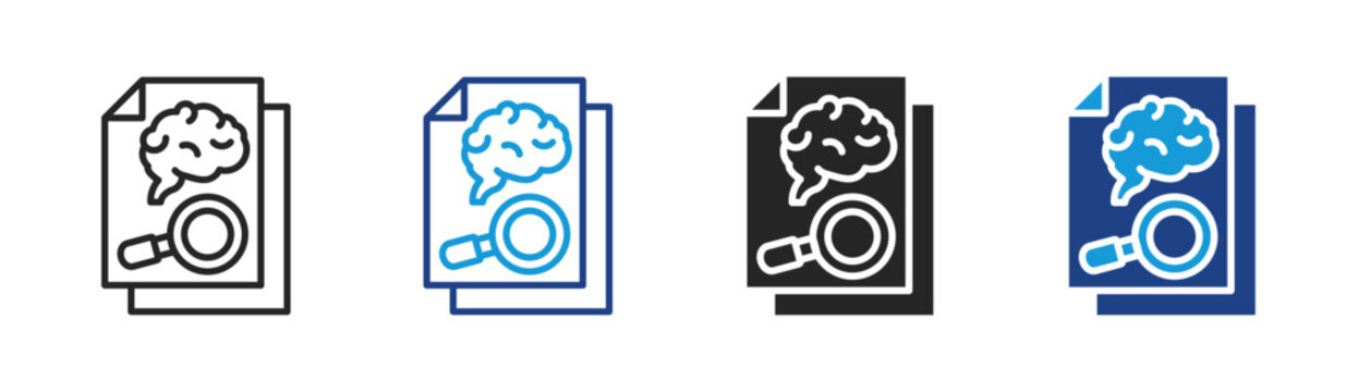 Research icon set multiple style collection