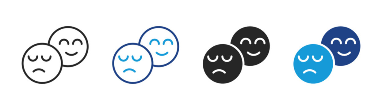 Emotion icon set multiple style collection