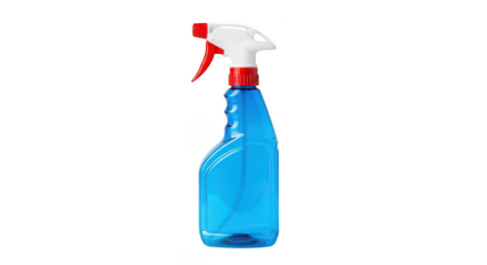 Empty Blue Plastic Spray Bottle With Red Trigger On Black