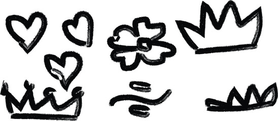 Sketched Hearts, Crowns, Floral