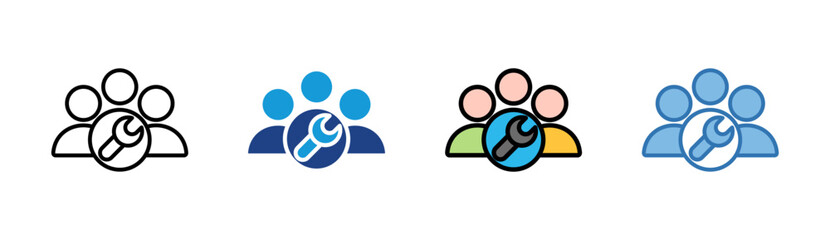 Team icon set multiple style collection