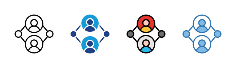 Network icon set multiple style collection