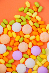 Candy on the colorful background