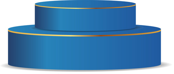 blue podium with gold accent for elegant product background design