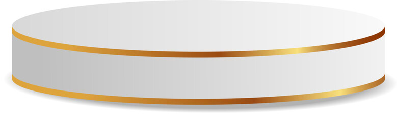 round white podium with gold rim for elegant product showcase