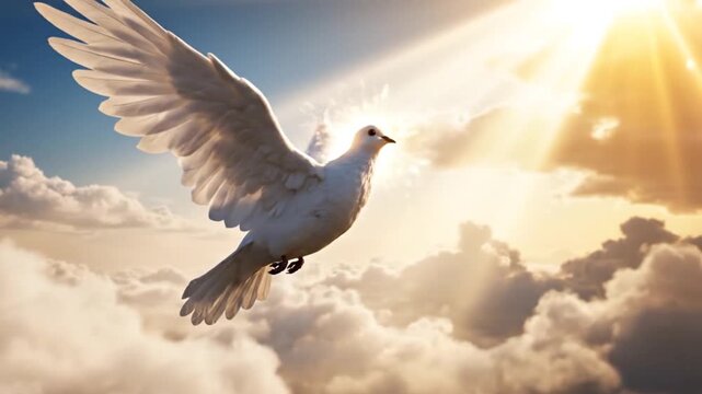 White Dove Flying A Symbol of Peace, Hope, and the Holy Spirit