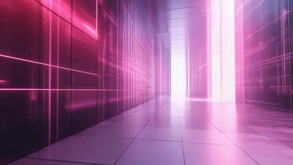 Abstract glowing neon pink tunnel in futuristic design - Powered by Adobe