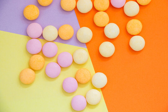 Candy on the colorful background