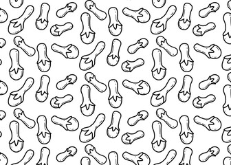 Seamless pattern of clove spices scattered across a white background, creating a simple, monochrome design.