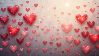 Romantic Hearts Illustration Wallpaper Design for Valentine’s Day and Love Themes