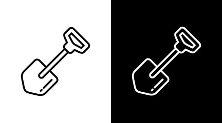 Shovel  White Icon Set Design