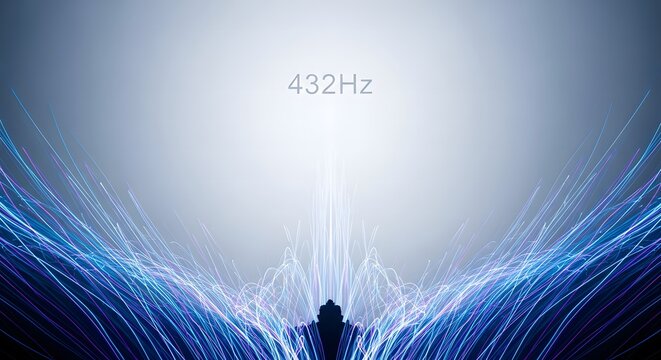 Abstract Light Trails with 432Hz Text on Light Background