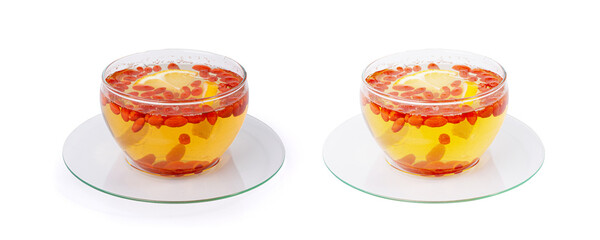 Goji Berry Tea Isolated, Lycium Barbaru Drink