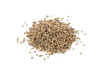 Hemp seeds, cannabis grains, marijuana kernels, oil hempseeds pile