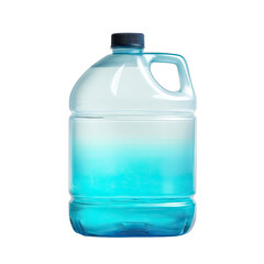 Plastic jug with water, blue tint at bottom