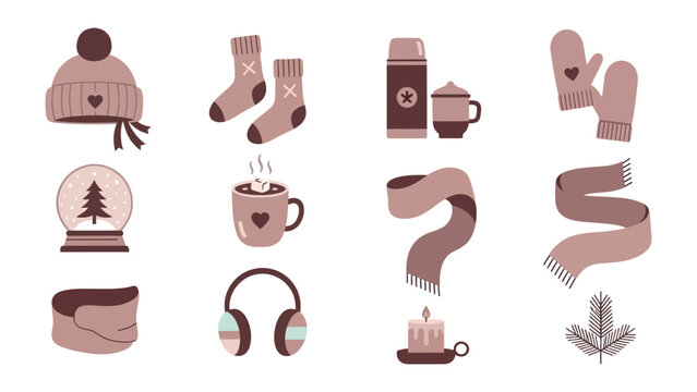 Cozy Winter Essentials: An assortment of warm and comforting winter essentials, ready to embrace the chilly season. The image radiates warmth, simplicity, and the joy of winter comforts.