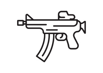 Naklejka premium Machine gun line art vector