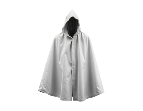 Plain White Hooded Rain Poncho for Weather Protection