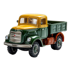 Vintage yellow & green dump truck toy