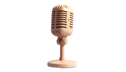 Beige vintage microphone on stand against a black backdrop