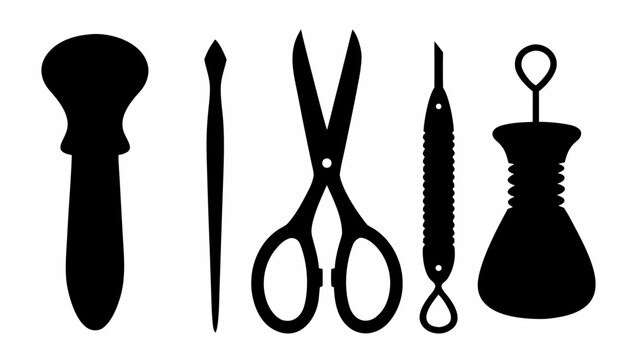 Stylish manicure and pedicure tools creating elegance, perfect for beauty salon promotions, nail care tutorials, and modern beauty blogs, originally a scalable vector graphic