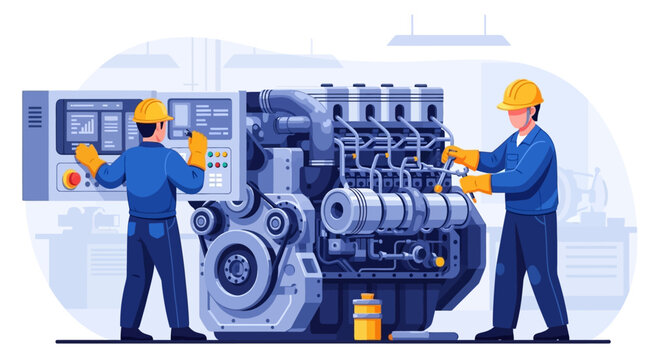 Servicing a Diesel Engine Expert Technicians and Industrial Maintenance