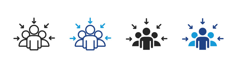Team Focus icon set multiple style collection
