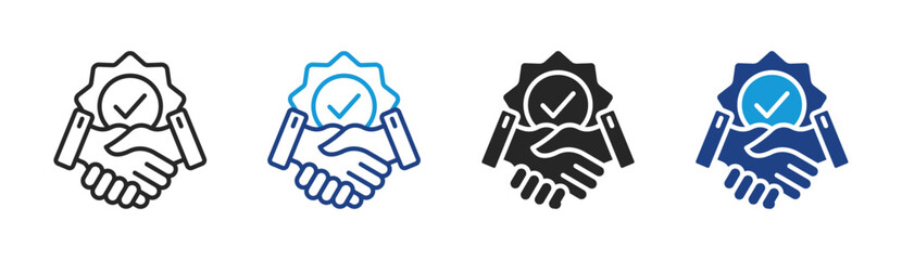 Business Deal icon set multiple style collection