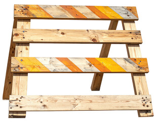Roadblock made of wood and painted yellow and orange
