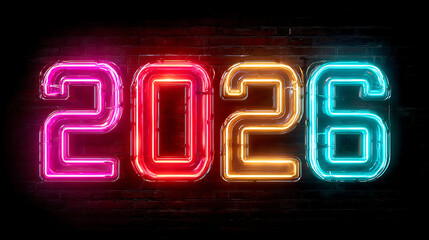 neon glowing neon sign with numbers on black background