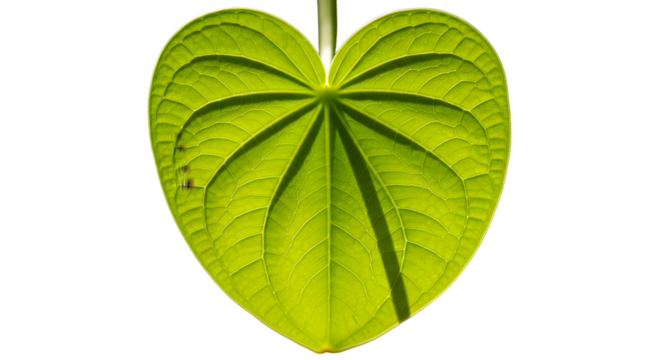 green leaf isolated on white background